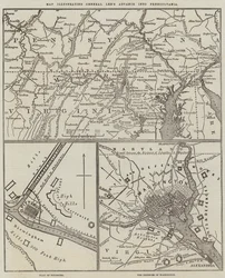 Karte zur Veranschaulichung von General Lees Vormarsch nach Pennsylvania